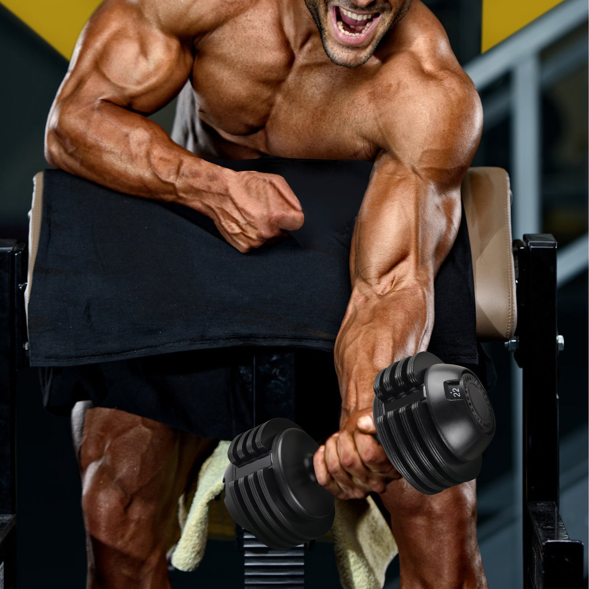 52LB Adjustable Steel Plastic Dumbbell Weight Set