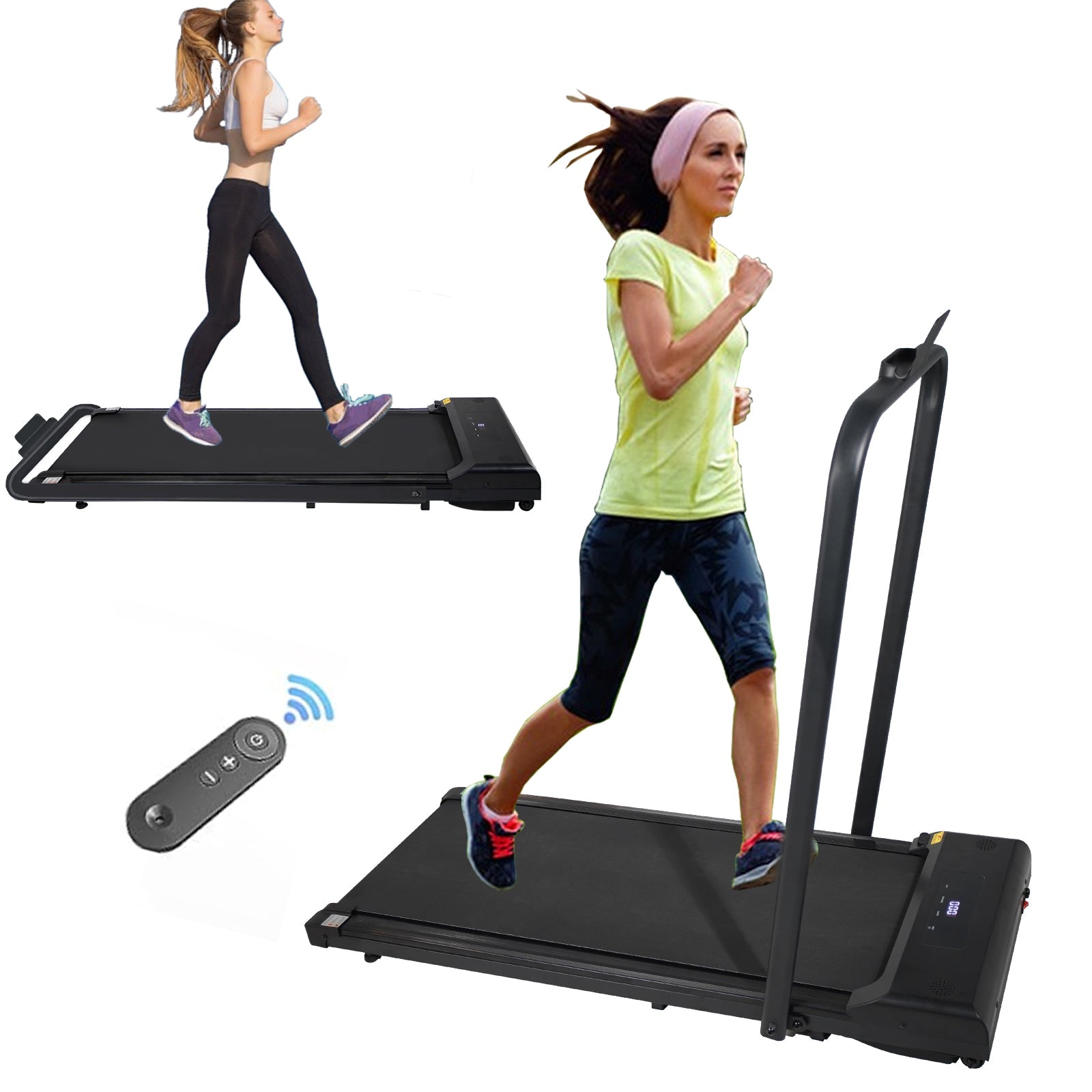 2 In 1 Folding Walking Pad Under Desk Treadmill
