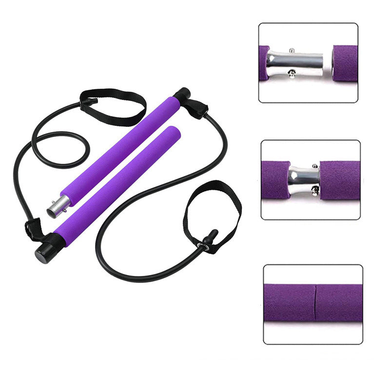 Portable Pilates Bar Resistance Bands Home Workout