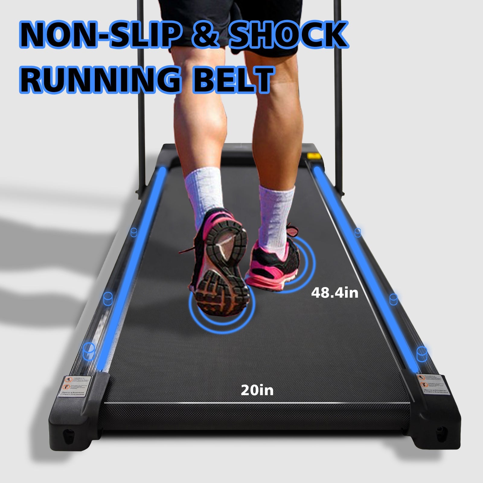 2 In 1 Folding Walking Pad Under Desk Treadmill