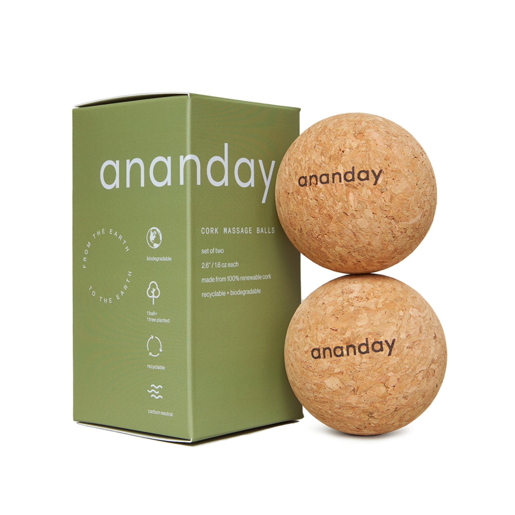 Cork Massage Ball Set For Muscle Recovery