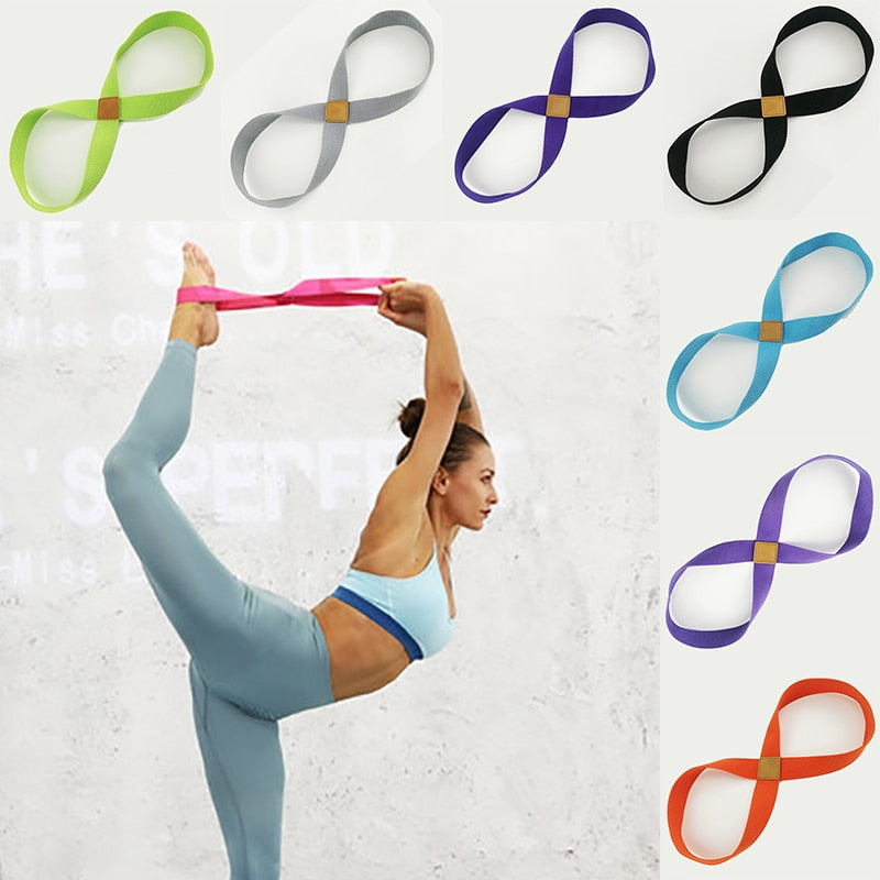 Yoga Stretch Strap 8 Shaped Resistance Training Belt