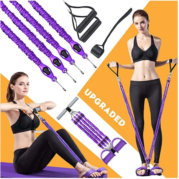 Multifunction Fitness Pedal Exerciser Elastic Pull Rope