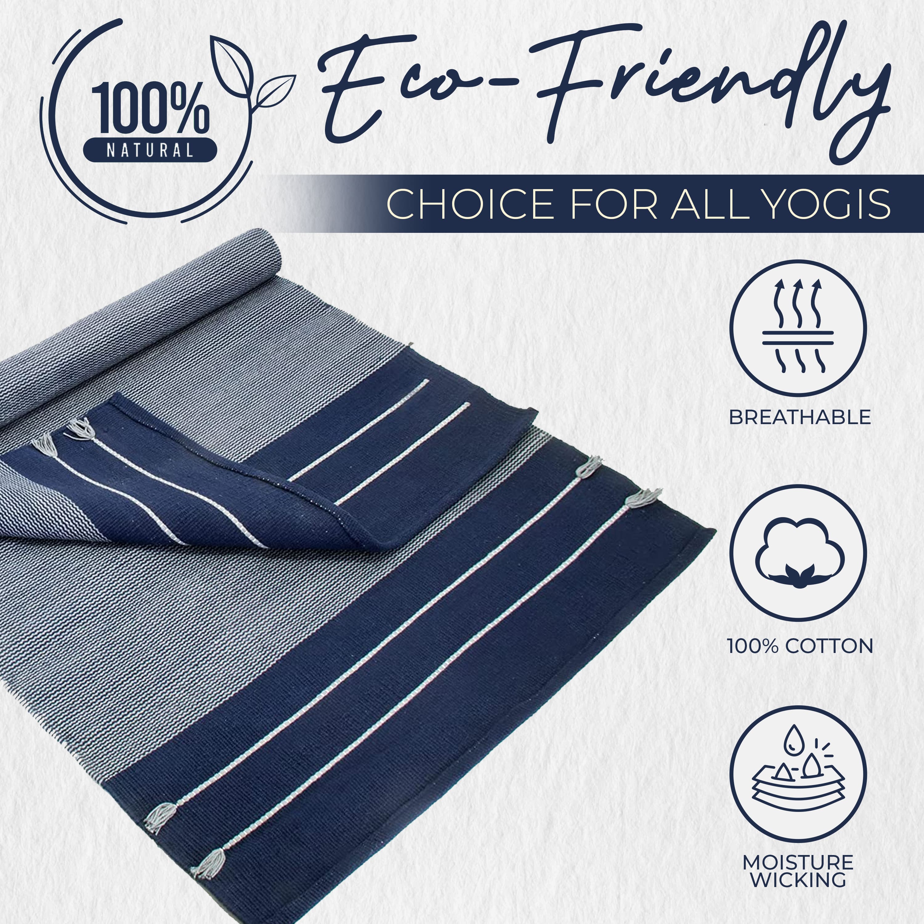 Organic Eco Friendly Cotton Yoga Exercise Mat