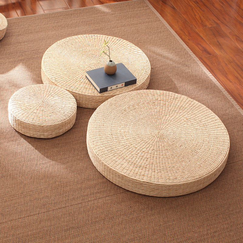 Straw Floor Cushion Coffee Table Meditation
