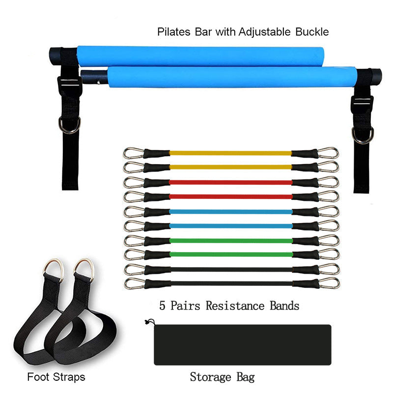 Portable Pilates Bar Resistance Bands Home Workout