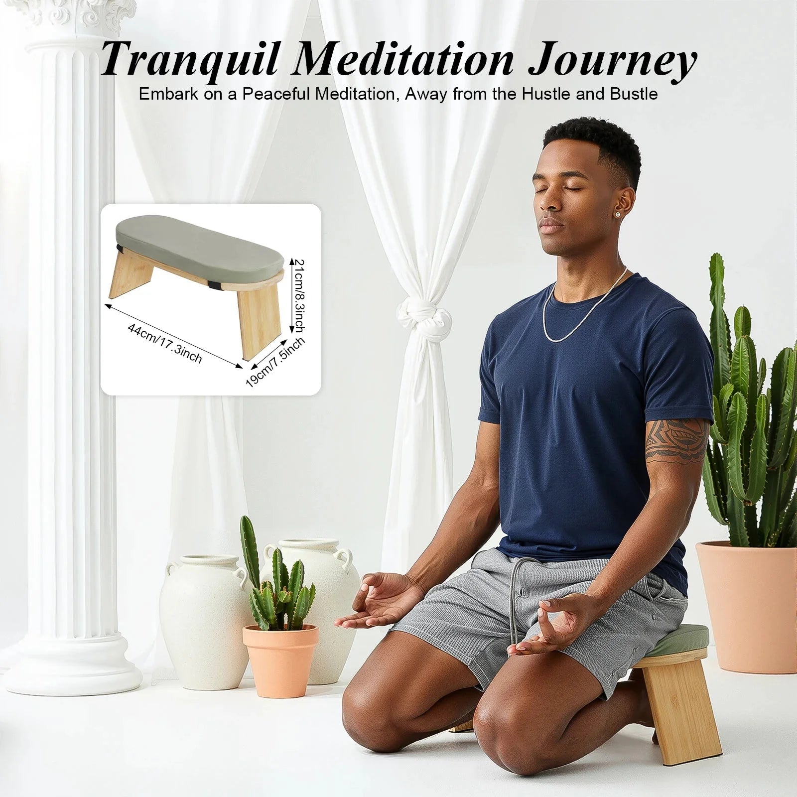 Foldable Kneeling Meditation Bench Portable Yoga Seat