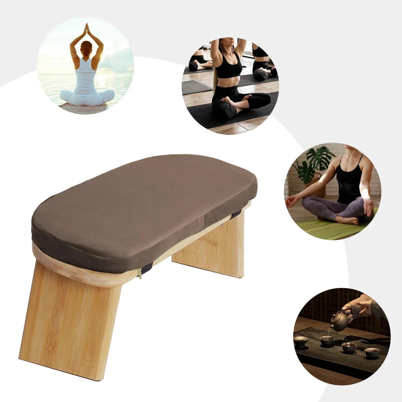 Foldable Kneeling Meditation Bench Portable Yoga Seat