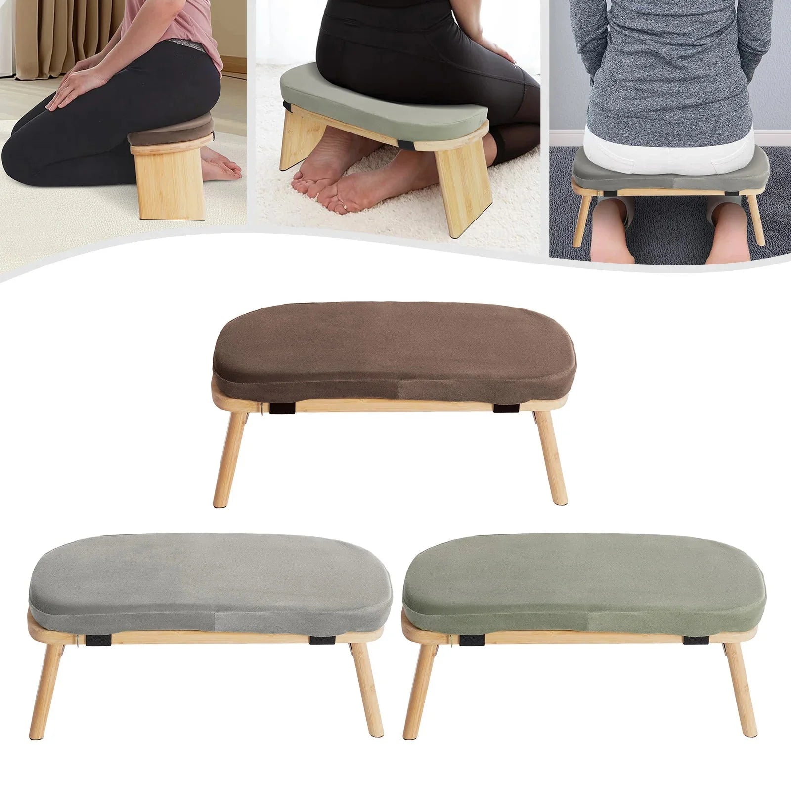 Foldable Kneeling Meditation Bench Portable Yoga Seat